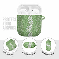 Hawaiian Lei Day AirPods Case Green Hibiscus Flowers Lei Art LT9 - Polynesian Pride