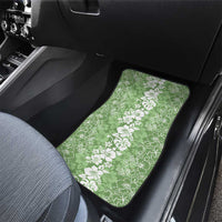 Hawaiian Lei Day Car Mats Green Hibiscus Flowers Lei Art