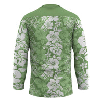 Hawaiian Lei Day Hockey Jersey Green Hibiscus Flowers Lei Art LT9 - Polynesian Pride