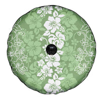 Hawaiian Lei Day Spare Tire Cover Green Hibiscus Flowers Lei Art
