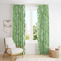 Hawaiian Lei Day Window Curtain Green Hibiscus Flowers Lei Art
