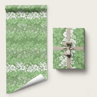 Hawaiian Lei Day Wrapping Paper Green Hibiscus Flowers Lei Art - Polynesian Pride