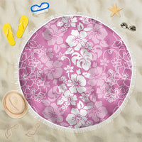 Hawaiian Lei Day Beach Blanket Pink Hibiscus Flowers Lei Art LT9 One Size 150cm Pink - Polynesian Pride