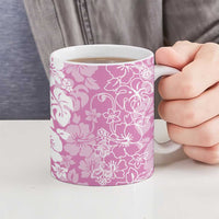 Hawaiian Lei Day Ceramic Mug Pink Hibiscus Flowers Lei Art - Polynesian Pride