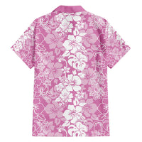 Hawaiian Lei Day Family Matching Puletasi and Hawaiian Shirt Pink Hibiscus Flowers Lei Art