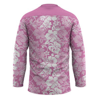 Hawaiian Lei Day Hockey Jersey Pink Hibiscus Flowers Lei Art - Polynesian Pride