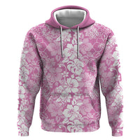 Hawaiian Lei Day Hoodie Pink Hibiscus Flowers Lei Art