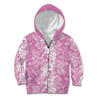 Hawaiian Lei Day Kid Hoodie Pink Hibiscus Flowers Lei Art