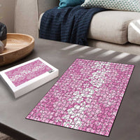 Hawaiian Lei Day Puzzle Pink Hibiscus Flowers Lei Art - Polynesian Pride