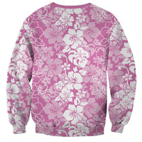 Hawaiian Lei Day Sweatshirt Pink Hibiscus Flowers Lei Art
