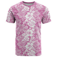Hawaiian Lei Day T Shirt Pink Hibiscus Flowers Lei Art