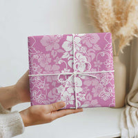 Hawaiian Lei Day Wrapping Paper Pink Hibiscus Flowers Lei Art - Polynesian Pride