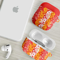 Hawaiian Lei Day AirPods Case Red Hibiscus Flowers Lei Art - Polynesian Pride