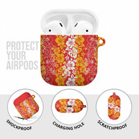 Hawaiian Lei Day AirPods Case Red Hibiscus Flowers Lei Art LT9 - Polynesian Pride