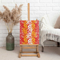 Hawaiian Lei Day Canvas Wall Art Red Hibiscus Flowers Lei Art