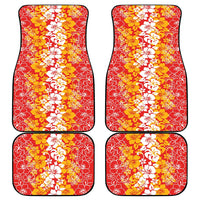 Hawaiian Lei Day Car Mats Red Hibiscus Flowers Lei Art