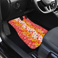 Hawaiian Lei Day Car Mats Red Hibiscus Flowers Lei Art