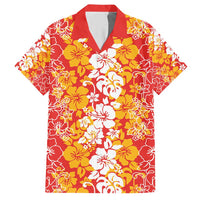 Hawaiian Lei Day Hawaiian Shirt Red Hibiscus Flowers Lei Art