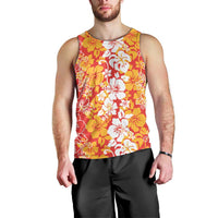 Hawaiian Lei Day Men Tank Top Red Hibiscus Flowers Lei Art LT9 - Polynesian Pride