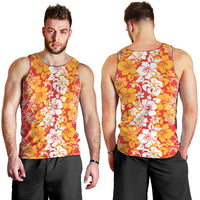 Hawaiian Lei Day Men Tank Top Red Hibiscus Flowers Lei Art LT9 - Polynesian Pride