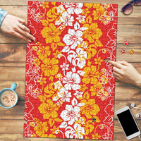 Hawaiian Lei Day Puzzle Red Hibiscus Flowers Lei Art - Polynesian Pride