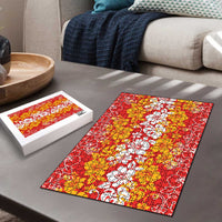 Hawaiian Lei Day Puzzle Red Hibiscus Flowers Lei Art - Polynesian Pride