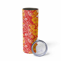 Hawaiian Lei Day Skinny Tumbler Red Hibiscus Flowers Lei Art