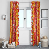 Hawaiian Lei Day Window Curtain Red Hibiscus Flowers Lei Art