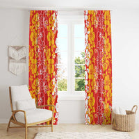 Hawaiian Lei Day Window Curtain Red Hibiscus Flowers Lei Art