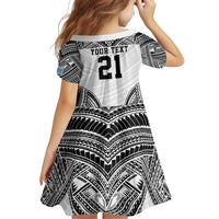 Flying Fijians Pacific Fiji Rugby Custom Family Matching Off Shoulder Short Dress and Hawaiian Shirt Polynesian Pattern