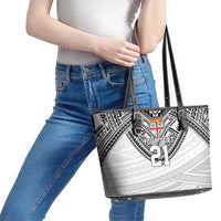Flying Fijians Pacific Fiji Rugby Custom Leather Tote Bag Polynesian Pattern