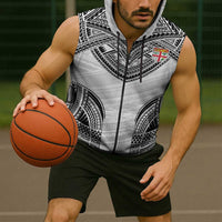 Flying Fijians Pacific Fiji Rugby Custom Sleeveless Zip Hoodie Polynesian Pattern LT9 - Polynesian Pride