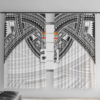 Flying Fijians Pacific Fiji Rugby Custom Window Curtain Polynesian Pattern