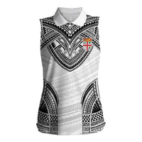 Flying Fijians Pacific Fiji Rugby Custom Women Sleeveless Polo Shirt Polynesian Pattern