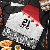Ikale Tahi Pacific Tonga Rugby Custom Apron Tongan Ngatu with Flag Pattern LT9 Red - Polynesian Pride