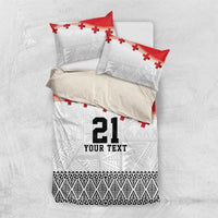 Ikale Tahi Pacific Tonga Rugby Custom Bedding Set Tongan Ngatu with Flag Pattern