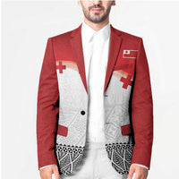 Ikale Tahi Pacific Tonga Rugby Custom Blazer Tongan Ngatu with Flag Pattern - Polynesian Pride