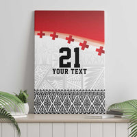 Ikale Tahi Pacific Tonga Rugby Custom Canvas Wall Art Tongan Ngatu with Flag Pattern LT9 - Polynesian Pride