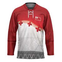 Ikale Tahi Pacific Tonga Rugby Custom Hockey Jersey Tongan Ngatu with Flag Pattern LT9 Unisex Red - Polynesian Pride