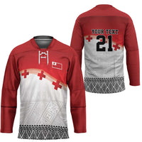 Ikale Tahi Pacific Tonga Rugby Custom Hockey Jersey Tongan Ngatu with Flag Pattern LT9 - Polynesian Pride