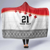 Ikale Tahi Pacific Tonga Rugby Custom Hooded Blanket Tongan Ngatu with Flag Pattern LT9 One Size Red - Polynesian Pride