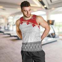 Ikale Tahi Pacific Tonga Rugby Custom Men Tank Top Tongan Ngatu with Flag Pattern LT9 Red - Polynesian Pride