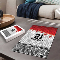 Ikale Tahi Pacific Tonga Rugby Custom Puzzle Tongan Ngatu with Flag Pattern LT9 - Polynesian Pride