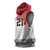 Ikale Tahi Pacific Tonga Rugby Custom Sleeveless Hoodie Tongan Ngatu with Flag Pattern - Polynesian Pride