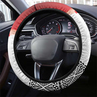 Ikale Tahi Pacific Tonga Rugby Steering Wheel Cover Tongan Ngatu with Flag Pattern LT9 - Polynesian Pride