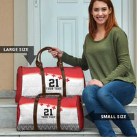 Ikale Tahi Pacific Tonga Rugby Custom Travel Bag Tongan Ngatu with Flag Pattern - Polynesian Pride