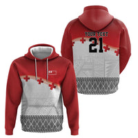 Ikale Tahi Pacific Tonga Rugby Custom Zip Hoodie Tongan Ngatu with Flag Pattern