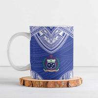 Manu Samoa Pacific Samoa Rugby Custom Ceramic Mug Polynesian Pattern LT9 Blue - Polynesian Pride