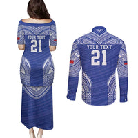 Manu Samoa Pacific Samoa Rugby Custom Couples Matching Puletasi and Long Sleeve Button Shirt Polynesian Pattern LT9 - Polynesian Pride
