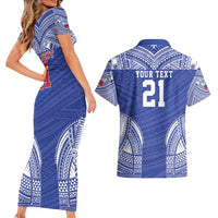 Manu Samoa Pacific Samoa Rugby Custom Couples Matching Short Sleeve Bodycon Dress and Hawaiian Shirt Polynesian Pattern LT9 - Polynesian Pride